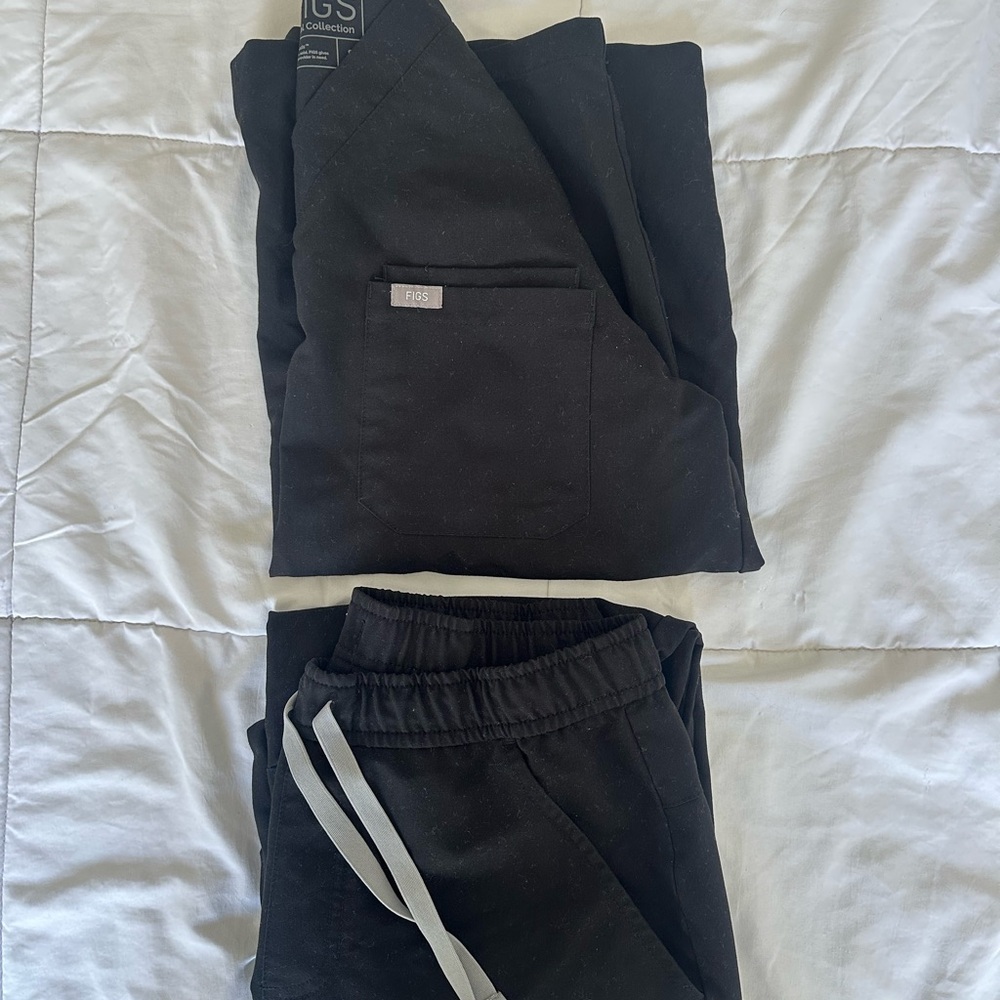 Figs Scrubs Set Black Small